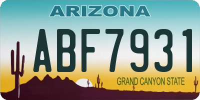 AZ license plate ABF7931