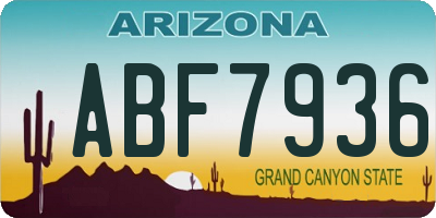 AZ license plate ABF7936