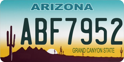 AZ license plate ABF7952