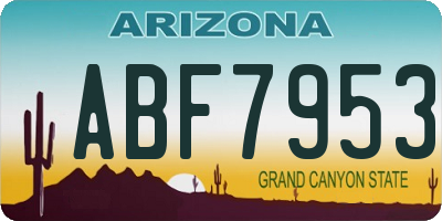 AZ license plate ABF7953