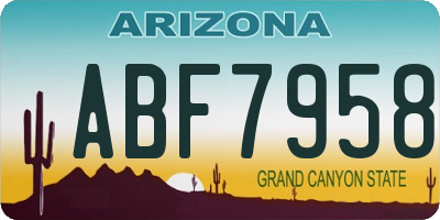 AZ license plate ABF7958