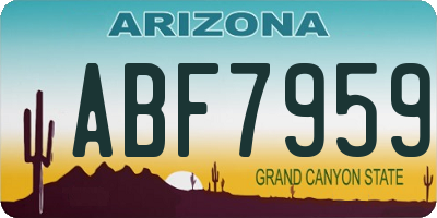 AZ license plate ABF7959