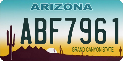 AZ license plate ABF7961