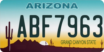 AZ license plate ABF7963