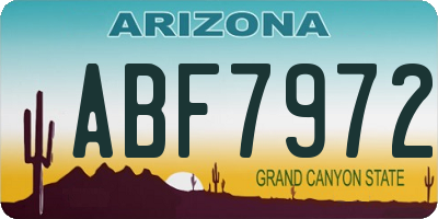 AZ license plate ABF7972