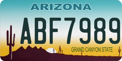 AZ license plate ABF7989