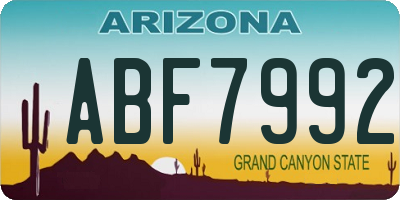 AZ license plate ABF7992