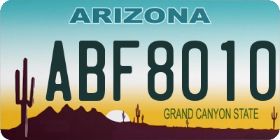AZ license plate ABF8010