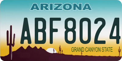 AZ license plate ABF8024