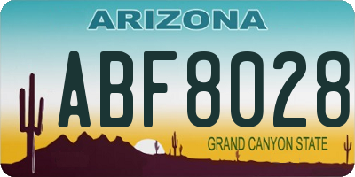 AZ license plate ABF8028