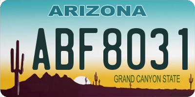 AZ license plate ABF8031