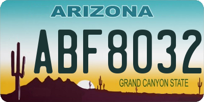 AZ license plate ABF8032