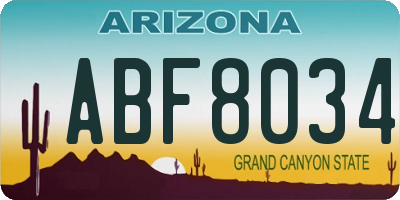 AZ license plate ABF8034