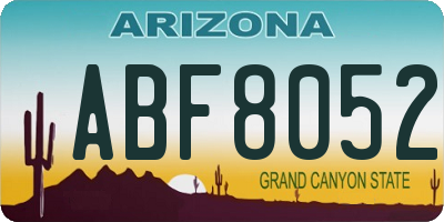 AZ license plate ABF8052