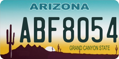 AZ license plate ABF8054