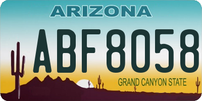 AZ license plate ABF8058