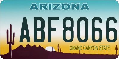 AZ license plate ABF8066