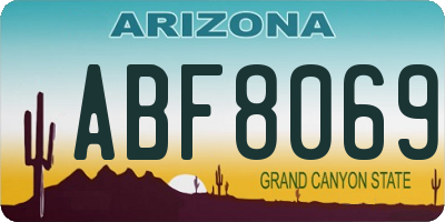 AZ license plate ABF8069