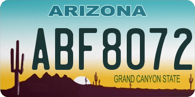 AZ license plate ABF8072