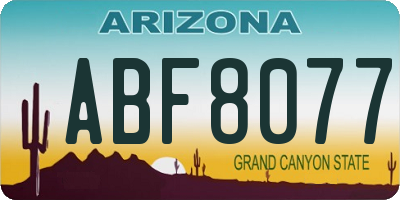 AZ license plate ABF8077