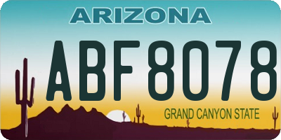 AZ license plate ABF8078