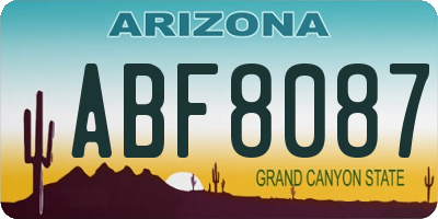 AZ license plate ABF8087