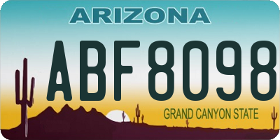 AZ license plate ABF8098