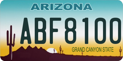 AZ license plate ABF8100