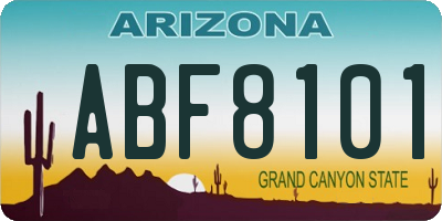 AZ license plate ABF8101