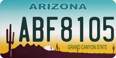 AZ license plate ABF8105