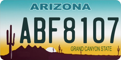 AZ license plate ABF8107