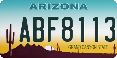 AZ license plate ABF8113