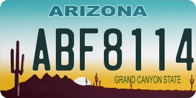 AZ license plate ABF8114