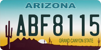AZ license plate ABF8115