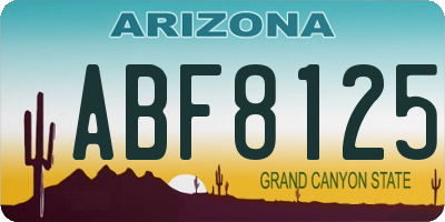 AZ license plate ABF8125