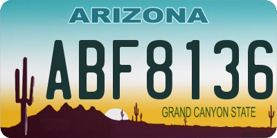 AZ license plate ABF8136
