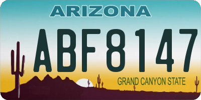 AZ license plate ABF8147