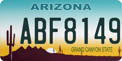 AZ license plate ABF8149