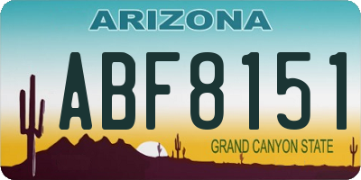 AZ license plate ABF8151