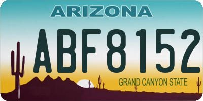 AZ license plate ABF8152