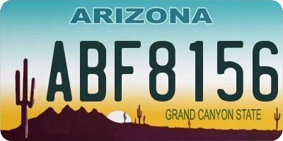 AZ license plate ABF8156