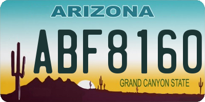 AZ license plate ABF8160