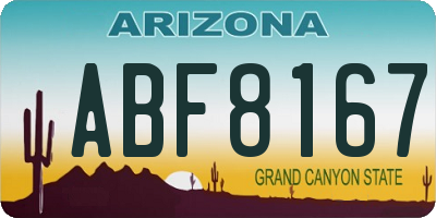 AZ license plate ABF8167