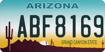 AZ license plate ABF8169