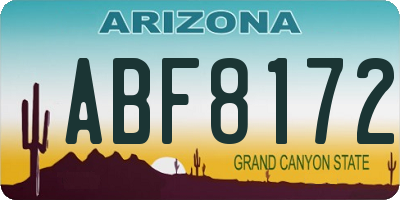 AZ license plate ABF8172