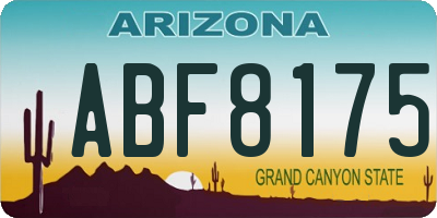 AZ license plate ABF8175