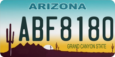 AZ license plate ABF8180