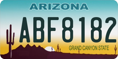 AZ license plate ABF8182