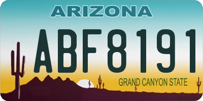 AZ license plate ABF8191