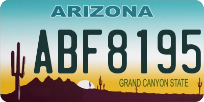 AZ license plate ABF8195